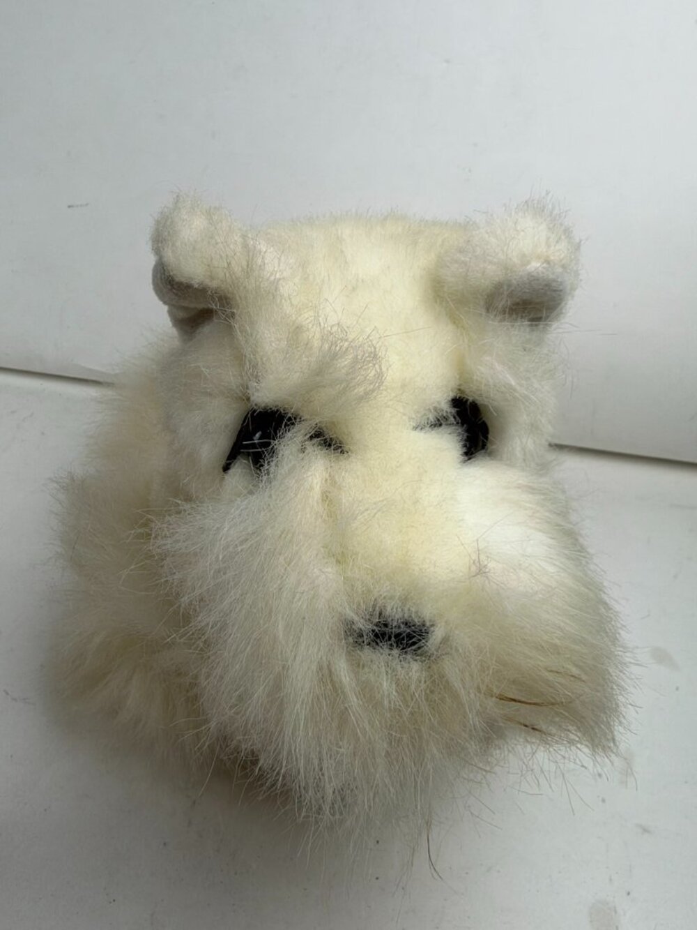 Vintage White Schnauzer Scottish Terrier Westie Plush Dog Stuffed Animal Fluffy